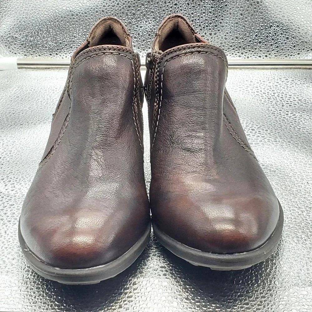Earth Peak Peru Ankle Boots Womens 7.5‎ M Sunburn Brown Leather Zip Up Shoes